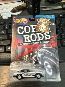 1999 Hot Wheels Cop Rods Series 2 Hartford, CT '63 CORVETTE White/Black w/RR Sp - Picture 1 of 3