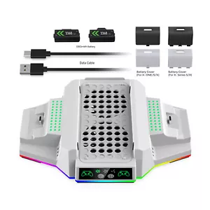 For Xbox Series S Cooling Fan Stand Base Controller Charging Station RGB Light - Picture 1 of 14