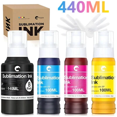 Botellas rellenas de tinta de sublimación Hiipoo 440 ml compatibles para ET2400 ET2720 ET2760 Foto 1 de 4