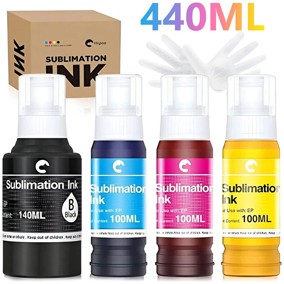 Hiipoo 440ML Sublimation Ink Refilled Bottlescompatible for ET2400 ET2720 ET2760 - Image 1 of 4