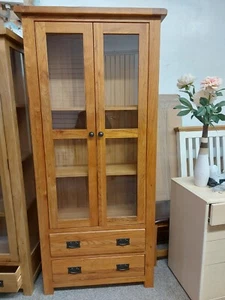 oak furniture land display cabinet Delivery TAKES Up To 7 To 10 Days - Picture 1 of 9
