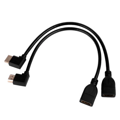EUROHARRY 90 Grad 4K HDMI Winkeladapter LINKS+RECHTS Kabelführung Winkelverlängerungs