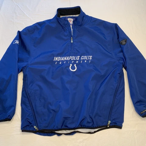 Reebok NFL Indianapolis Colts Lined 1/4 Zip Pullover Windbreaker Jacket Men’s L Cover