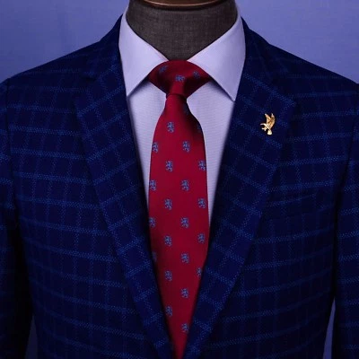 Borgoña León Diseñador Italiano Ropa de Negocios 3.15" Corbata Moda Profesional Foto 1 de 2