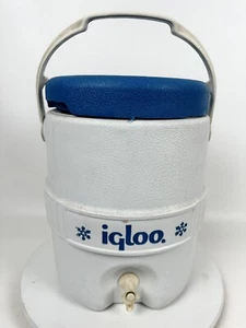 Distributore di bevande refrigerante vintage Igloo 2 galloni bianco blu - Foto 1 di 8