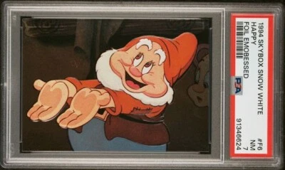 HAPPY EMBOSSED FOIL PSA 7 NM 1994 SKYBOX SNOW WHITE DISNEY DWARFS VINTAGE *TPHLC - Image 1 of 2