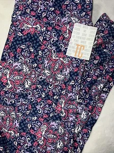 Lularoe TC Tall Curvy Leggings Damask Paisley 12-18 Purple Pink White New ❤️ NWT - Picture 1 of 10