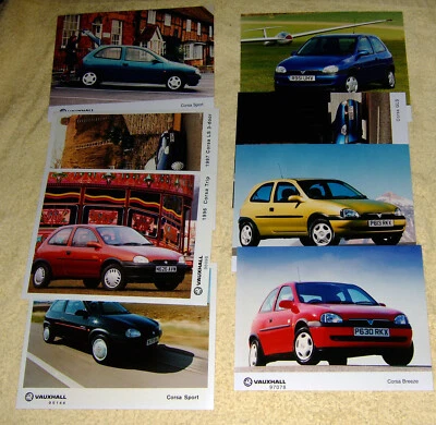Vauxhall Corsa B Press Photos x 8, inc Sport, Trip, Breeze SE - Image 1 of 3
