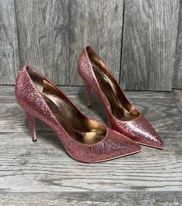 GIAMBA Paris Galactica Patent Rosa High Heels Pink Glitter Pumps 9.5 NWB - Picture 1 of 7
