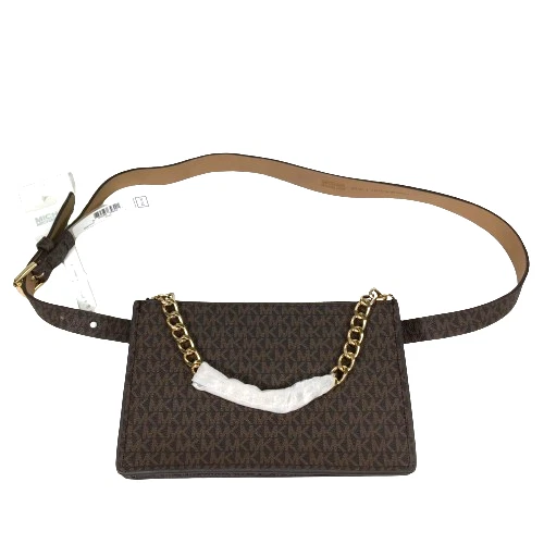 Michael Kors MK Logo Chocolate Brown Fanny Pack Belt Bag 554131 Size XL