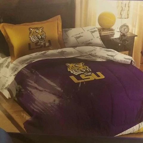 Twin size 5 peice set LSU comforter set Cover