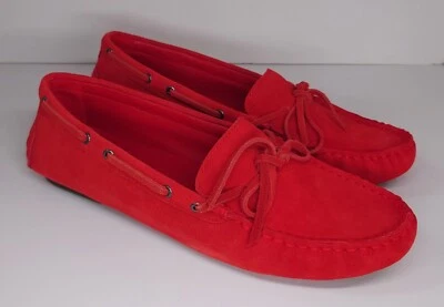 NUEVO J CREW Mocasín Driving Moc en Gamuza 9 Bright Cerise L0155 Rojo Naranja Reino Unido 6.5 Foto 1 de 4