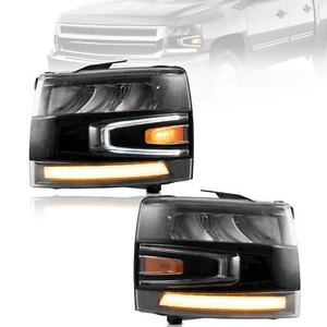2PCS Full LED Headlights For 2007-2013 Chevrolet Silverado 1500 2500HD 3500HD - Picture 1 of 9