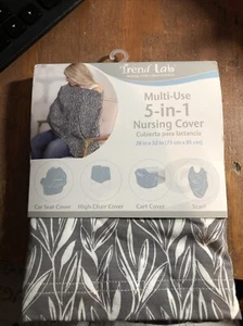 Trend Lab Mehrzweck 5 in 1 Schal Stillbezug Baby grau/weiß 28x32" NEU - Bild 1 von 2