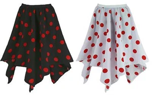 Childs Red Nose Day Comic Relief Polka Dot Handkerchief Skirt Fancy Dress - Picture 1 of 5