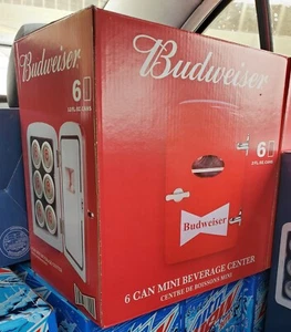 New Collectors Budweiser Portable 6 Can Mini Fridge Brand New - Picture 1 of 7