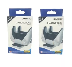 Lot of 2 Dobe Dual Controller Charging Dock For Playstation 5 PS5 Controller NEW - Picture 1 of 10