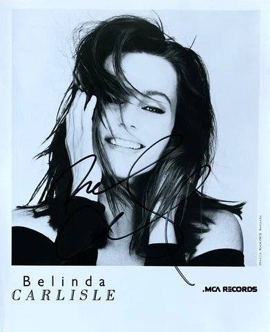 The Go-Go's Belinda Carlisle Signed In Person 8x10 RARE B&W Press Photo - PROOF Cover