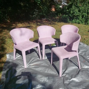 RARE SET of 4 CASSINA HOLA DINING CHAIRS 367 LILAC SUEDE HANNES WETTSTEIN 2006 - Picture 1 of 7