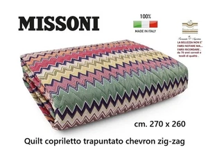 MISSONI Quilt Bedspread King Size 270 X 260 zig-zag - Picture 1 of 14