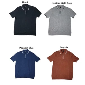 Express Men's Short Sleeve 3 Buttons Collared Sweater Polo - Picture 1 of 9