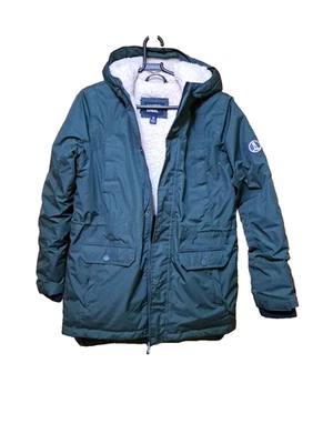 Land's End Boy's Green Waterproof Insulated Hooded Zipper Parka Jacket XL 14-16 - Image 1 of 4