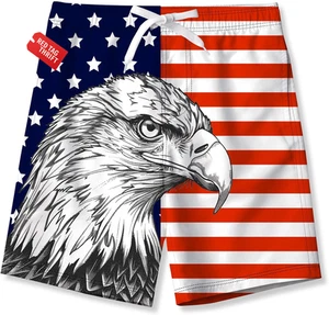 Boys Teens Swim Trunks Quick Dry Waterproof Surfing Board Shorts Drawstring - Picture 1 of 35