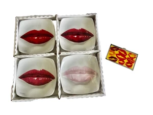 lIPS WINERS DAVID BROMSTAD APPETIZER GLASS COVER PLATES NIP + COMPACT neocurio - Picture 1 of 10