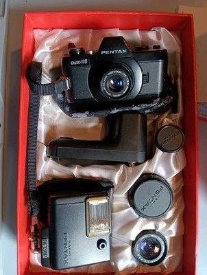 Pentax Auto 110 Set, 3 Objektive, Winter, Blitz  - Bild 1 von 4