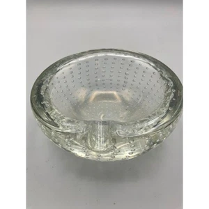 Mid Century Modern Art Glas kontrolliert Blase Aschenbecher Wohndeko Akzent Unikat - Bild 1 von 4