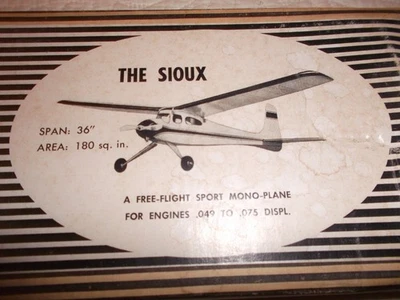 ~ Vintage VECO 'The SIOUX" Free-Flight Sport Airplane Kit ~ - Image 1 of 2