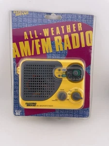 Electro Brand AM-FM Portable Sports Radio 1980s All Weather Yellow Vintage NEW - Picture 1 of 7