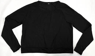 LULULEMON Black Pullover Long Sleeve Crop Top Womens M - Image 1 of 3