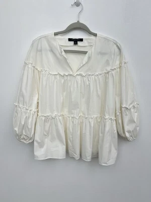 Top Babydoll corto Marc New York para mujer XL cuello en V con volantes en capas de gran tamaño Foto 1 de 4