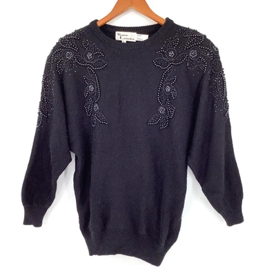 Suéter Vintage Western Connection Años 80 Cuentas Slouch Grande Gótico Acadamia Años 80 Foto 1 de 4