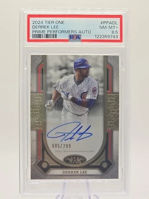 Auto Derrek Lee Topps Tier One 2024/299 #PPADL PSA grado 8,5 POP 1 Foto 1 de 2