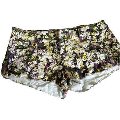 GUESS | Pantalones Cortos Micro Denim de Tiro Bajo en Margarita Estampado Floral Enzima Piedra 27 Algodón Foto 1 de 4