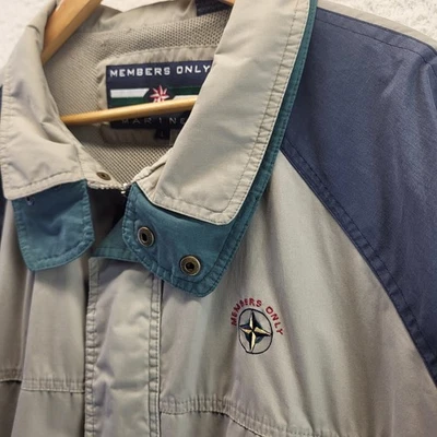 Vintage Members Only Mariner Full Zip Spring Jacket Large Brown Blue - Image 1 of 4