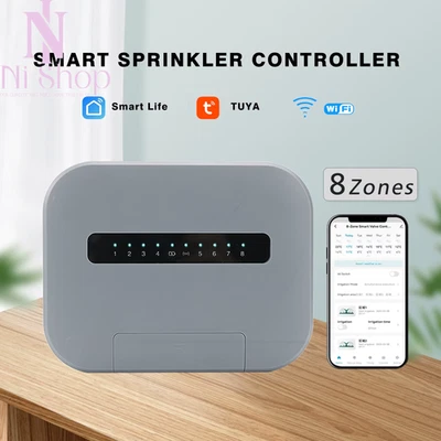 Tuya WiFi 6-8 Zones Smart Sprinkler Controller Seasonal Adjustment Rain With APP - Image 1 of 4