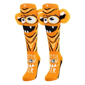 Crazy Socks MONSTER Orange | Kids Girls Boys Novelty Knee High - Size fits Most - Picture 1 of 7
