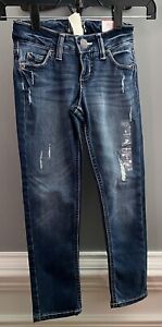 NEW Girls Justice Blue Jeans Super Skinny Mid-Rise Size 6 Soft & Stretchy