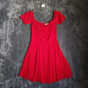 NWT Urban Girl Short Sleeve Dress Zip Back Off Shoulder Women Red Size Medium - Picture 1 of 12