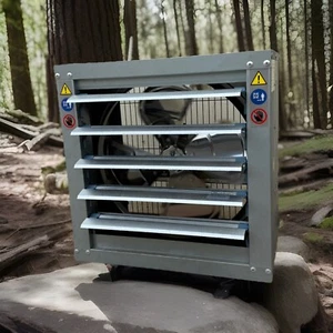 24'' Wall Mounted Automatic Shutter Exhaust Fan 220V 3800 CFM Shop Greenhouse - Picture 1 of 7