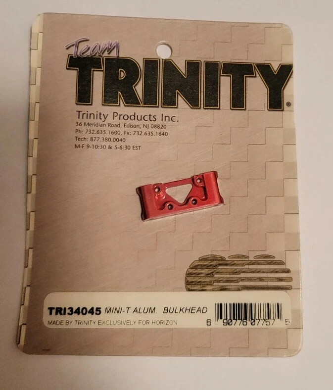 Trinity Front Bulkhead Red Anodized Aluminum Team Losi Mini T 1.0 1/18th Mini-T - Image 1 of 1