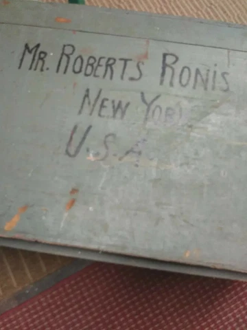 Antique  immigrant  Refugee Trunk national  refugee  org  name  papers on it  NY Cover