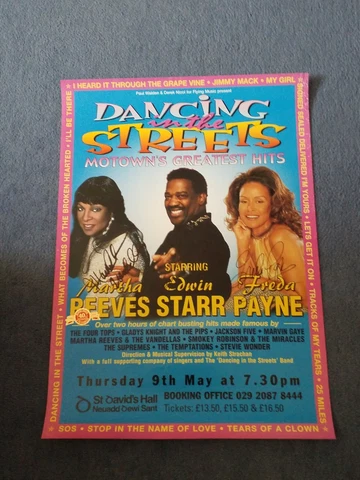 MARTHA REEVES, EDWIN STARR, FREDA PAYNE SIGNED MOTOWN HITS TOUR POSTER Cover