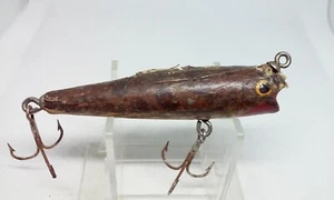 Vintage Eger Bait FROGGIE JR DARTER Frogskin 3" Holz Topwater Oberflächen Angelköder - Bild 1 von 8