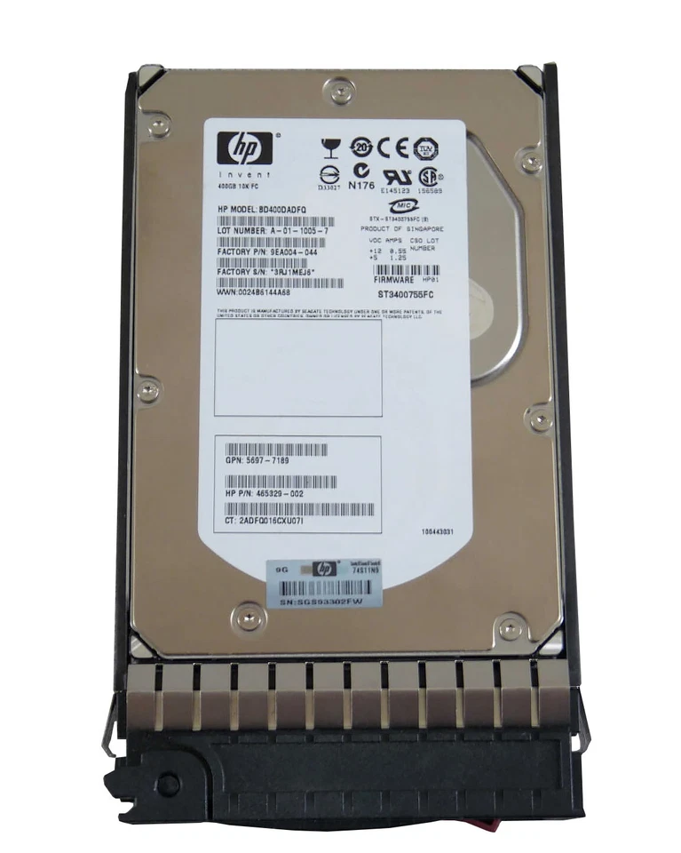 BD400DADFQ 465329-002 466277-001 HP Hard Drive 400Gb 3.5" Fibre Channel - Image 1 of 3