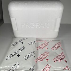 ProPak Styrofoam Shipping Box Cooler  Outside 9X11X11 Inside 6X8X8 w/2 Gel Packs