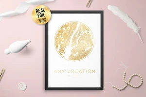 Cartel de arte de mapa personalizado personalizado en cualquier ubicación FOIL CITY - Imagen 1 de 8